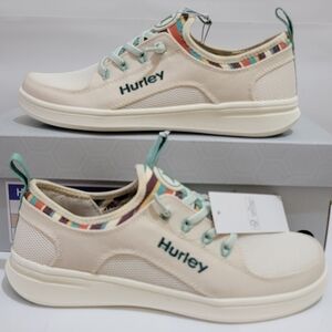 Hurley Women's Bungee Castaic Shoe Slip On Lightweight Memory foam Beige